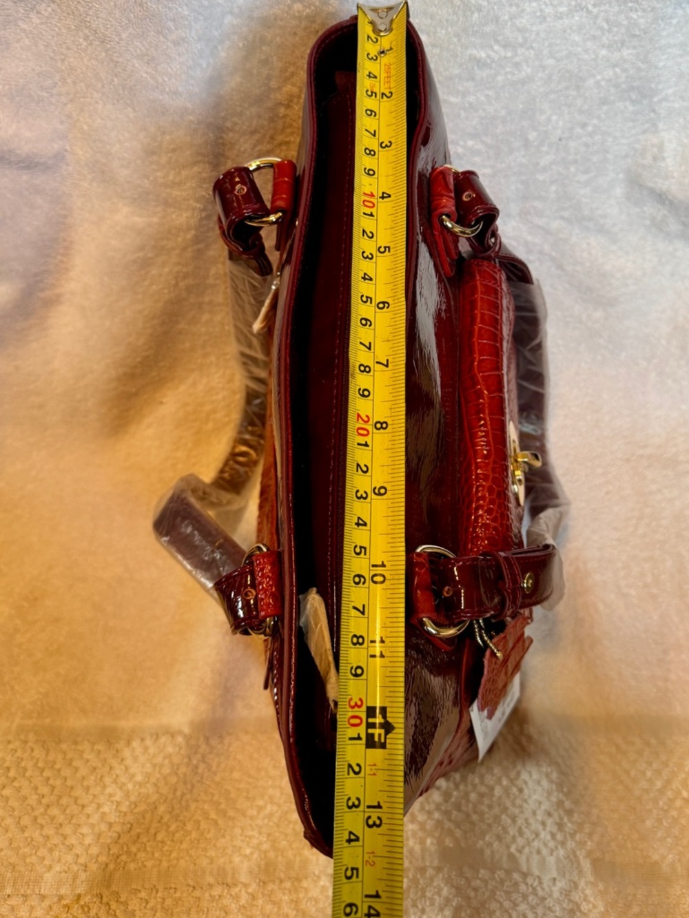 Red leather Handbag - Picture 8 of 11